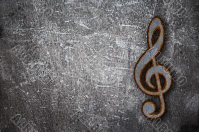rusty clef on grunge background