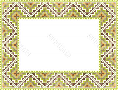 vector folk Rectangular Frame Cross-stitch