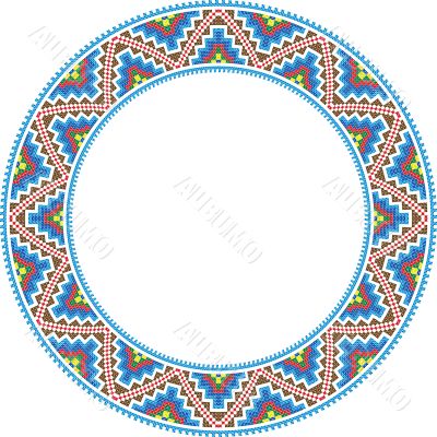 vector folk round Frame Cross-stitch