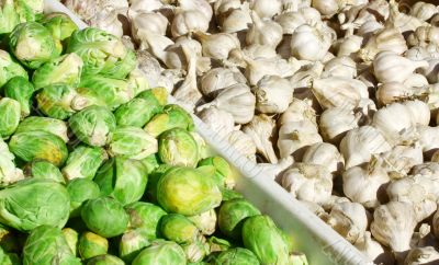 Brussel sprouts and garlic