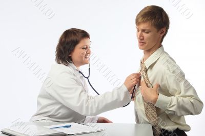 The woman the doctor accepts the adult man
