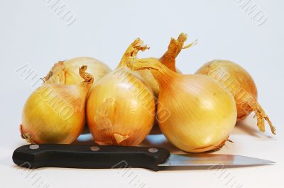 Knife and onions