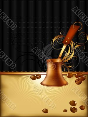 coffee background with  ornate elements
