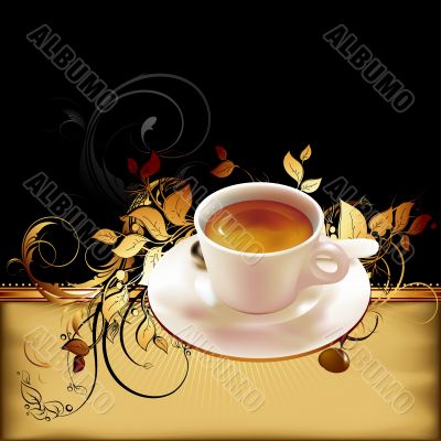 cup of coffee with ornate elements