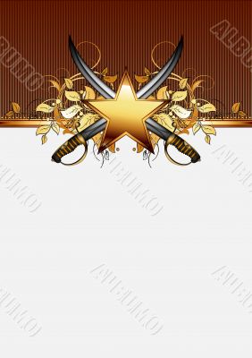 ornate frame with star and sabers