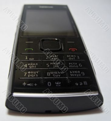 Black mobile phone isolated