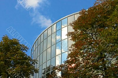 Modern building in autumn