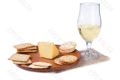 crackers and wine