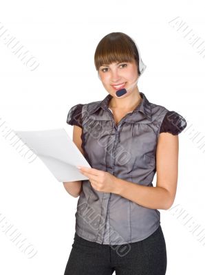 beautiful girl in headset