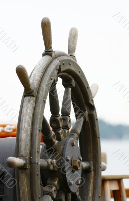 old wooden ship rudder
