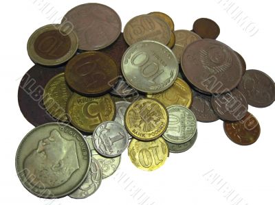 Russians coins from different times isolated