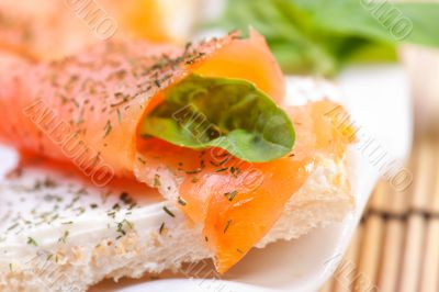 Fresh salmon sandwich