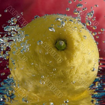 lemon between bubbles