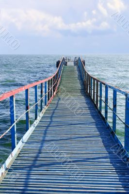 Old wooden sea pier