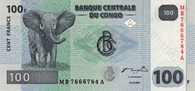 100 Franks bill of Congo