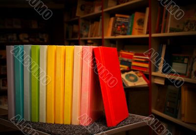 Row of colorful books