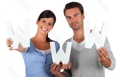 Man and woman with www initials