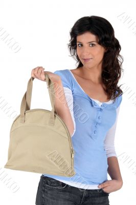 Woman holding handbag