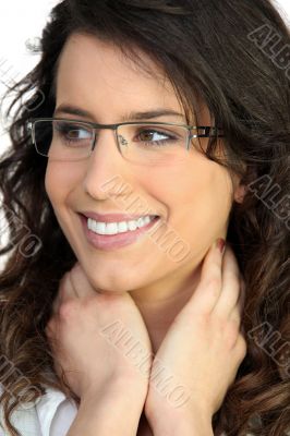 Portrait of young woman wearing eyeglasses
