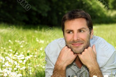 portrait of a man on the grass