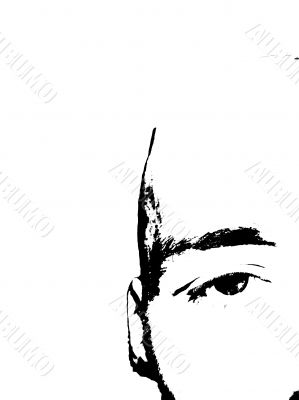 Half face of the man