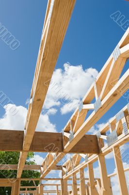 New home construction framing.Fragment.