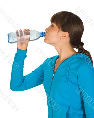Young girl with bottle of water