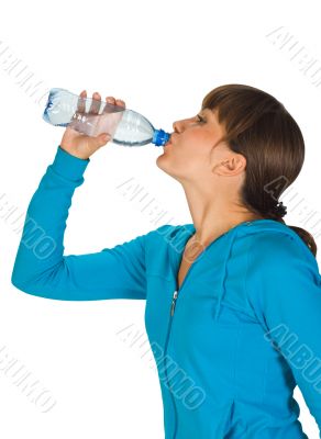  Young girl with bottle of water
