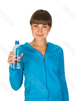  Young girl with bottle of water