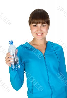 Young girl with bottle of water