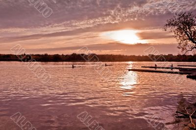 Sunset over lake Wascana