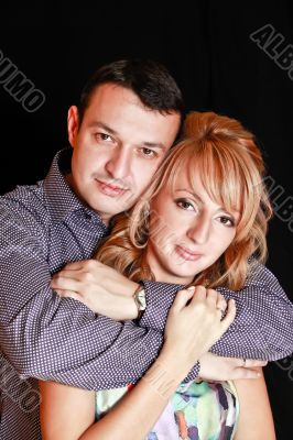 Couple in love smiling