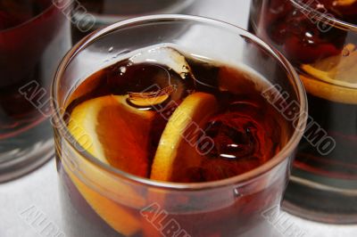 Glass of whiskey cocktail 