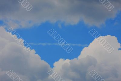 Background of blue sky.