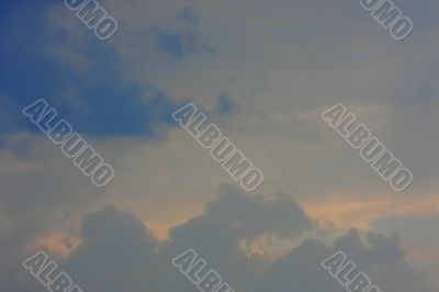 Background of sky with thunderclouds.