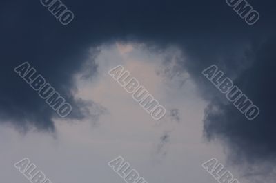 Background of sky with thunderclouds.