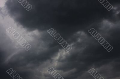 Background of sky with thunderclouds.