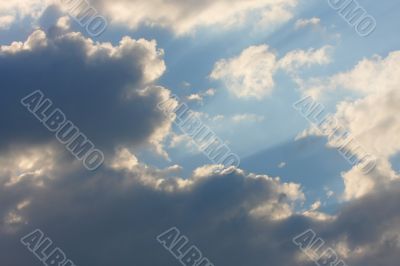Background of sky with thunderclouds.
