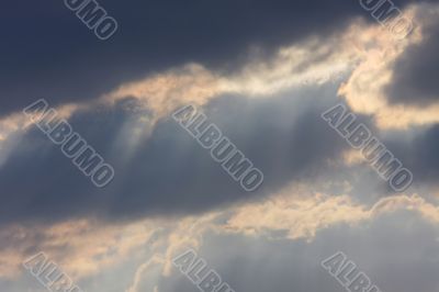 Background of sky with thunderclouds.