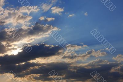 Background of sky with thunderclouds.