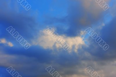 Background of sky with thunderclouds.