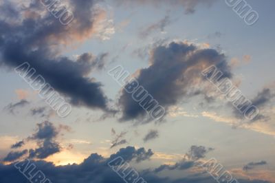 Background of sky with thunderclouds.