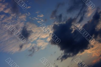 Background of sky with thunderclouds.