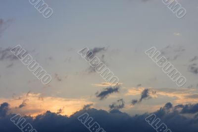 Background of sky with thunderclouds.