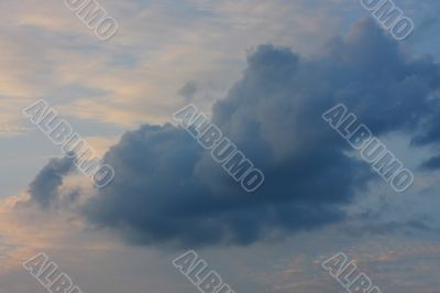 Background of sky with thunderclouds.