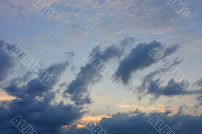 Background of sky with thunderclouds.