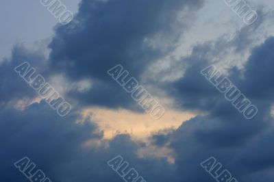 Background of sky with thunderclouds.