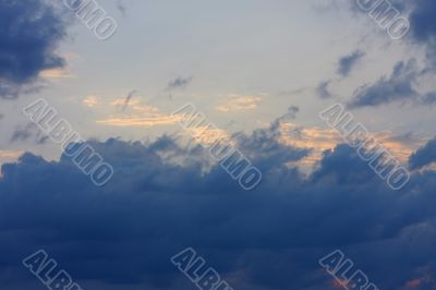 Background of sky with thunderclouds.