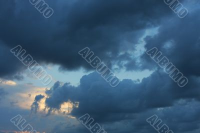 Background of sky with thunderclouds.