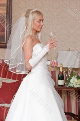 Bride with glass